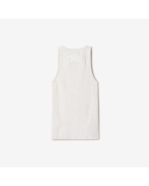 Burberry White Stretch Cotton Tank Top for men