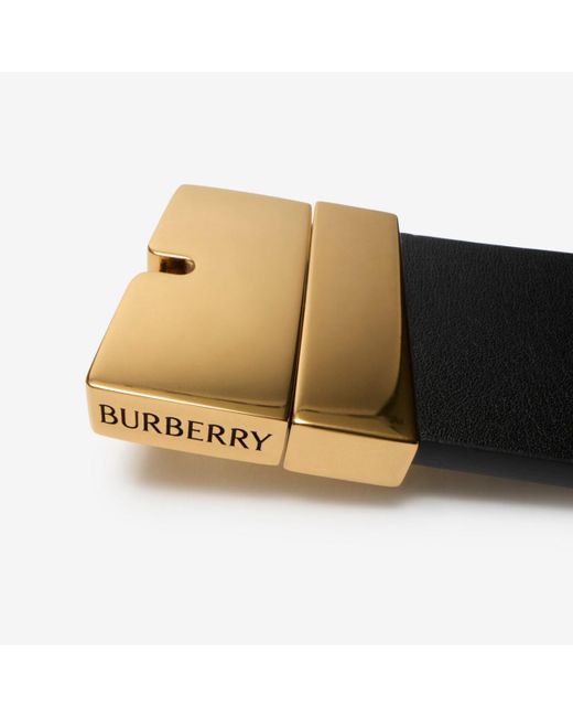 Burberry Black Reversible Leather B Cut Belt for men