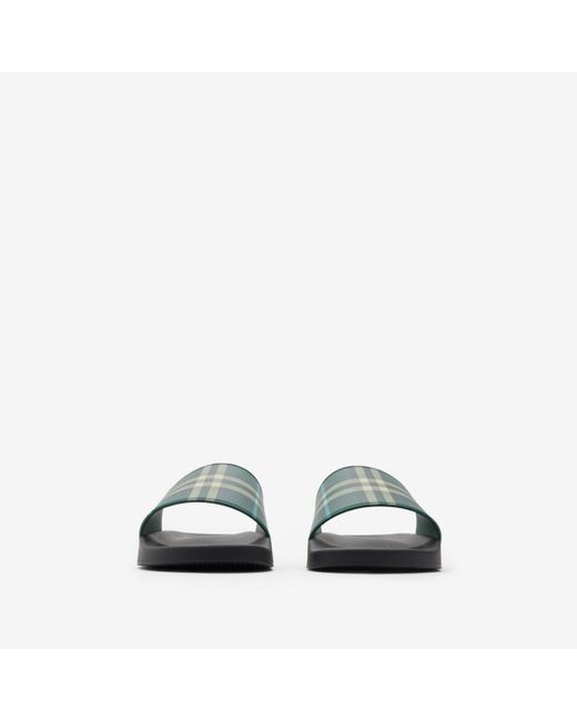 Burberry Green Check Slides for men