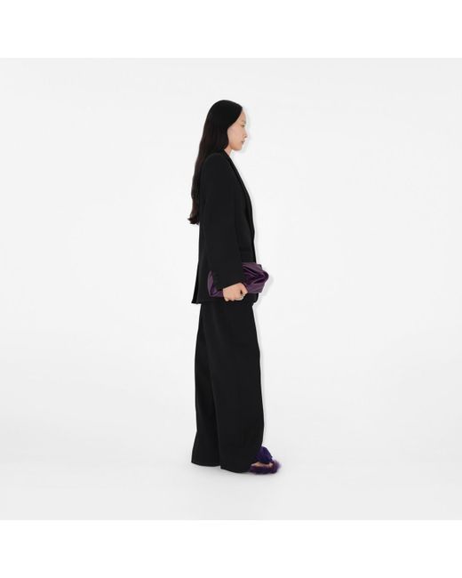 Pantalon tailleur en laine mélangée Burberry en coloris Black