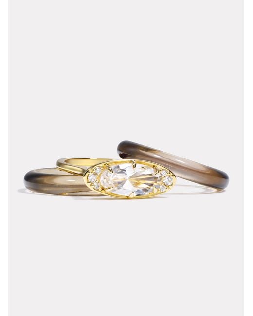 BY PARIAH Natural Ellipse Ring Stack