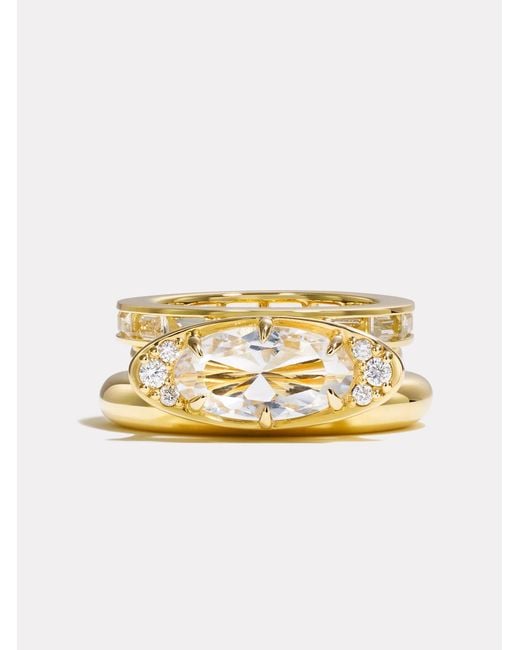 BY PARIAH Metallic Ellipse Prism Ring Stack