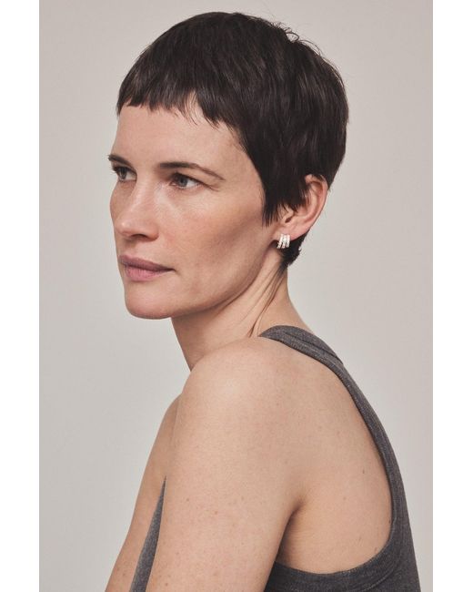 BY PARIAH White Classic Pavé Earring Stack