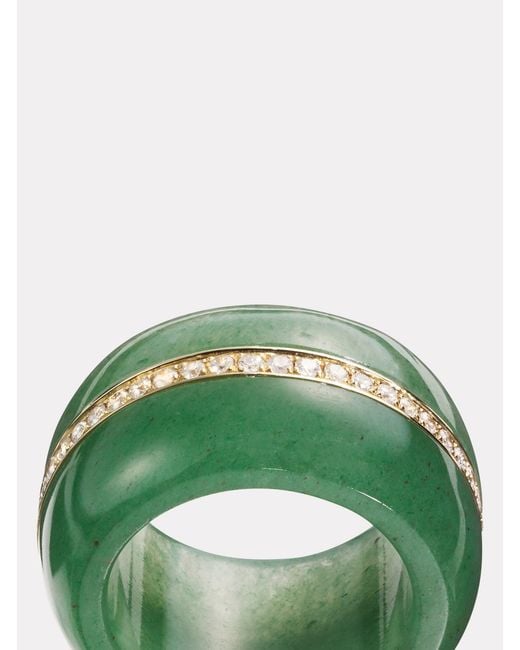 BY PARIAH Green Pebble Cocktail Ring