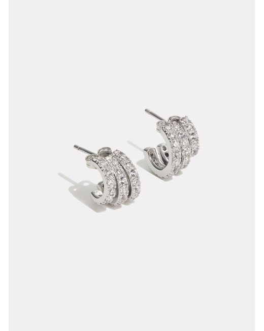 BY PARIAH White Classic Pavé Earring Stack