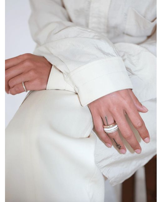 BY PARIAH White Essential Gem Stacking Ring