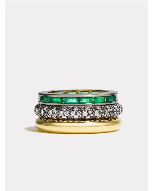 BY PARIAH Green Reverie Prism Ring Stack