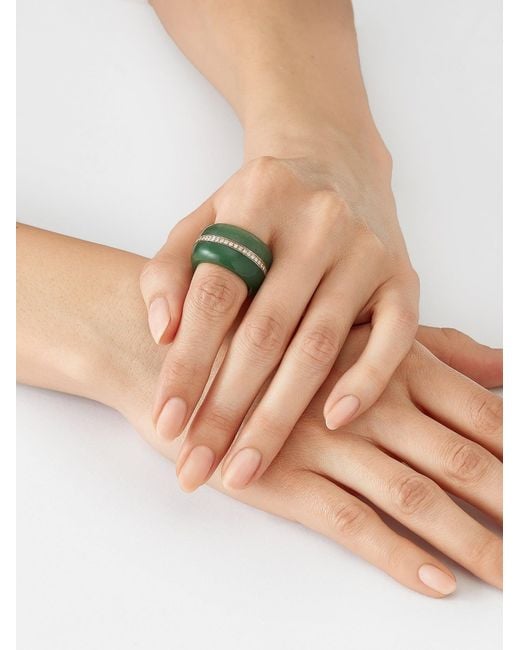 BY PARIAH Green Pebble Cocktail Ring
