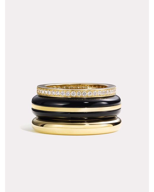 BY PARIAH Black Classic Ring Stack
