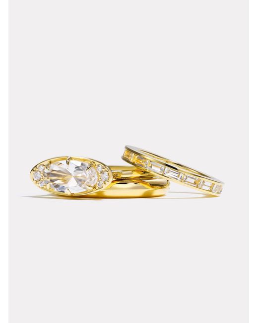 BY PARIAH Metallic Ellipse Prism Ring Stack