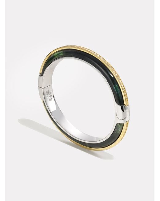 BY PARIAH Metallic Essential Diamond Stacking Cuff Moss Agate