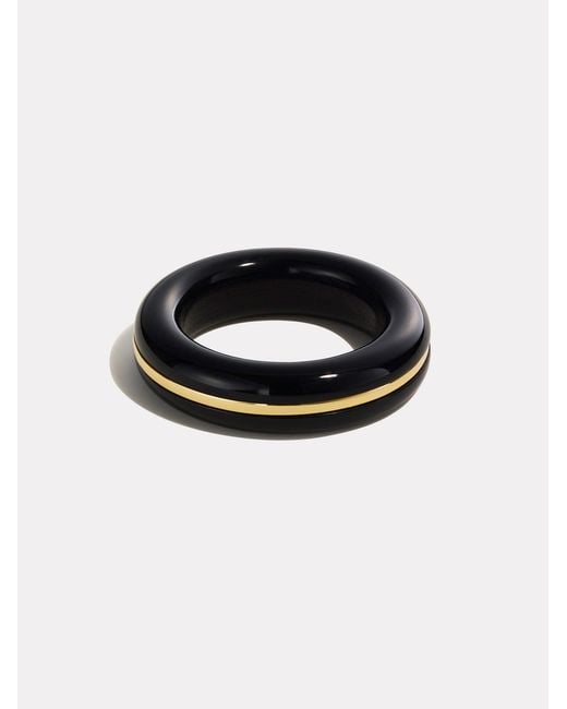 BY PARIAH Black Essential Gem Stacking Ring