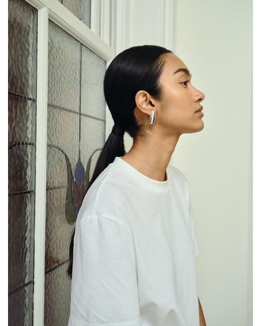 BY PARIAH White Sculptural Earrings