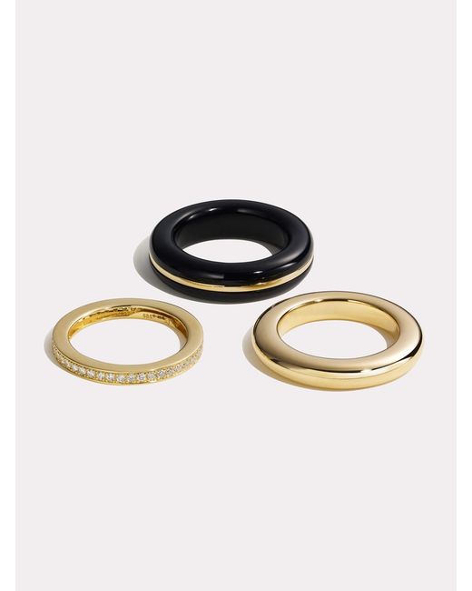 BY PARIAH Black Classic Ring Stack
