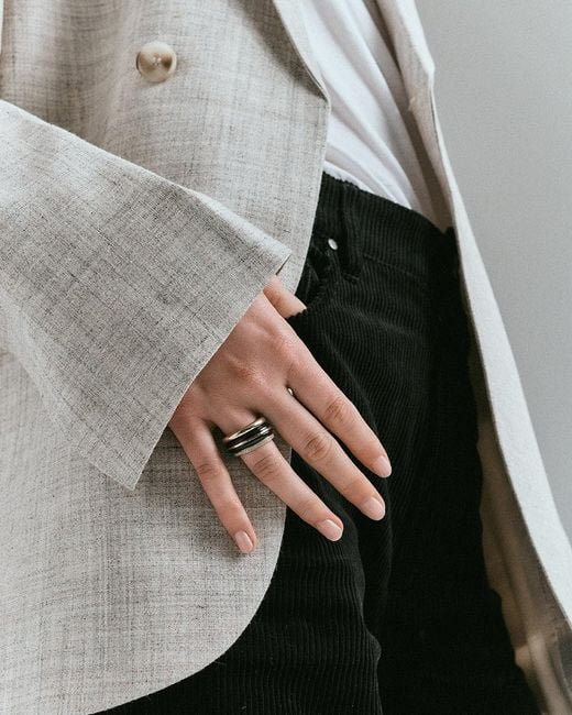 BY PARIAH Black Classic Ring Stack