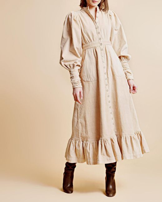 byTiMo Corduroy Maxi Dress in Natural Lyst