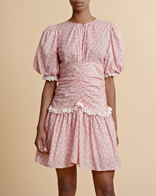 byTiMo Cotton Slub Rouching Dress in Pink Lyst