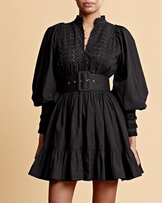 byTiMo Poplin Mini Dress in Black | Lyst