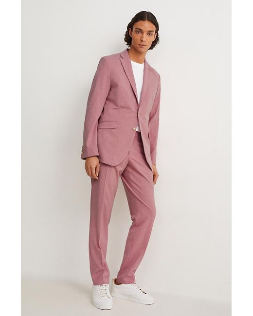Pantalón de vestir-slim fit-Flex-elástico C&A de hombre de color Rosa | Lyst