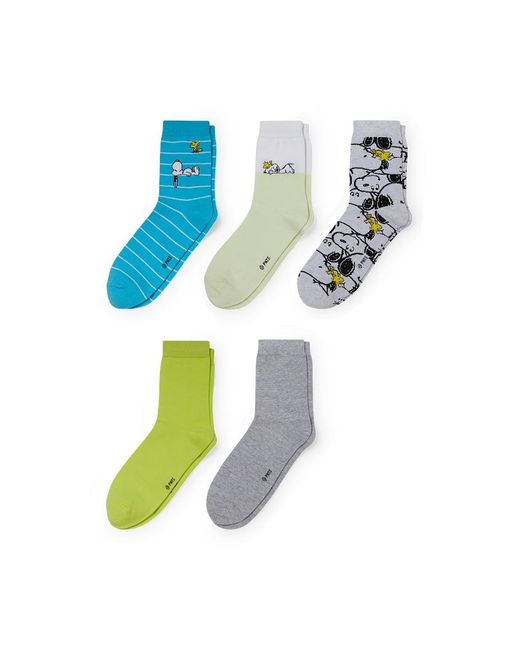 Hallo pedaal zoogdier C&A Set Van 5 Paar-sokken Met Motief-peanuts in het Blauw | Lyst BE