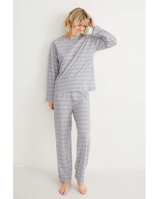 enfocar título Extensamente Pijama-de rayas de C&A de color Gris | Lyst