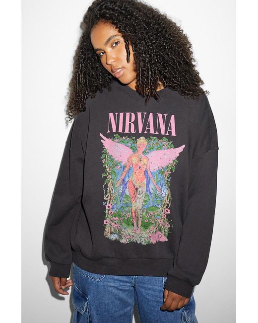 C&A -sweat-shirt-Nirvana CLOCKHOUSE en coloris Gris | Lyst
