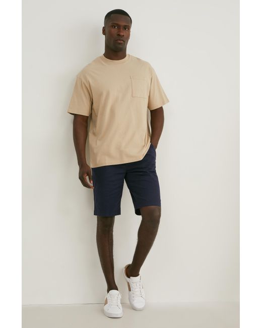 Shorts con cinturón-LYCRA® C\u0026A de hombre de color Azul | Lyst