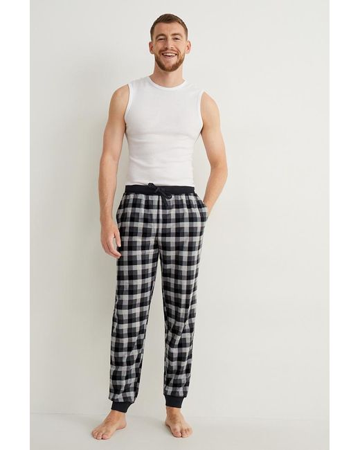 C&A Flanellen Pyjamabroek in het Zwart voor heren | Lyst NL