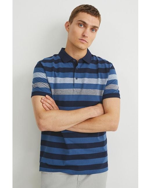 C&A Poloshirt-gestreept in het Blauw voor heren | Lyst NL