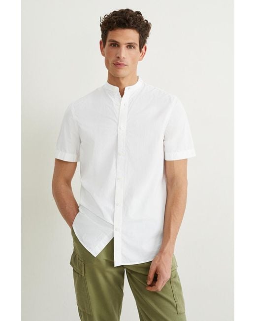Camisa-regular fit-cuello mao C&A de hombre de color Blanco | Lyst