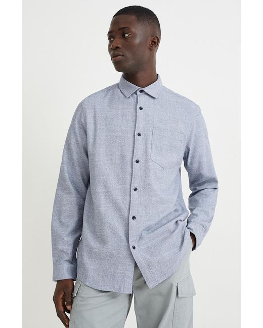 Camisa-regular fit-Kent C&A de hombre de color Azul | Lyst