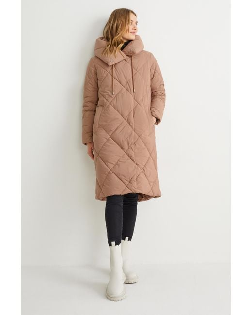 Manteau matelassé à capuche-matière recyclée C&A en coloris Marron | Lyst
