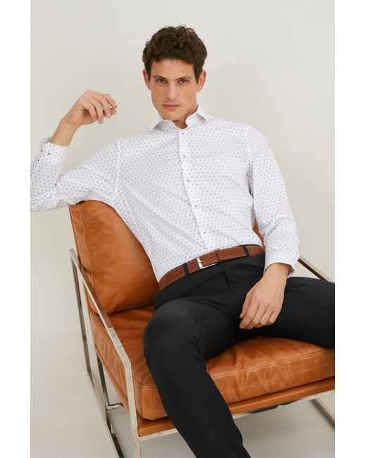 Grand agentschap Leia C&A Business-overhemd-slim Fit-cut Away-flex-gemakkelijk Te Strijken in het  Wit voor heren | Lyst NL