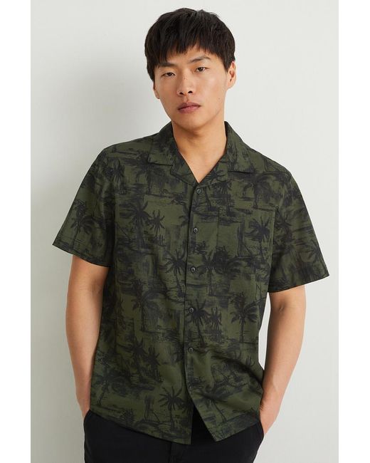 Aliviar Dormido entrada Camisa-regular fit-cuello solapa C&A de hombre de color Verde | Lyst