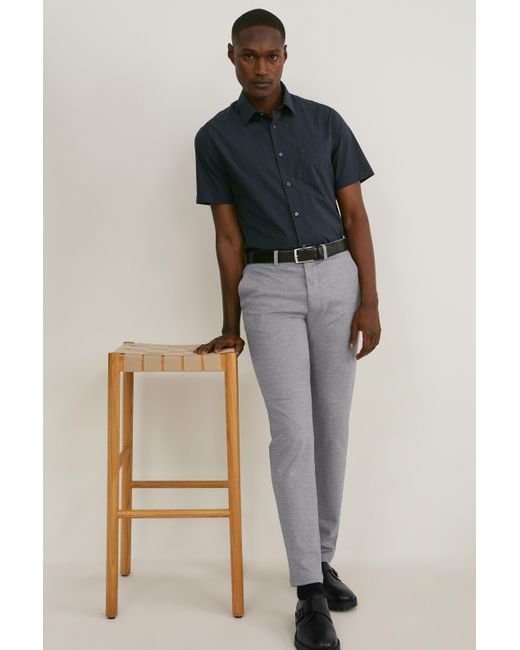 Pantalón de traje-slim fit-Flex-LYCRA® C\u0026A de hombre de color Gris | Lyst
