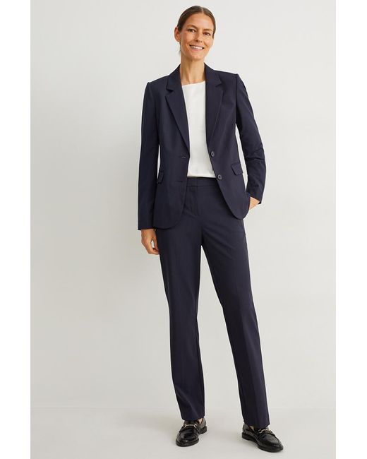 Pantalon de bureau-mid-waist-coupe droite-Mix & Match C&A en coloris Bleu |  Lyst