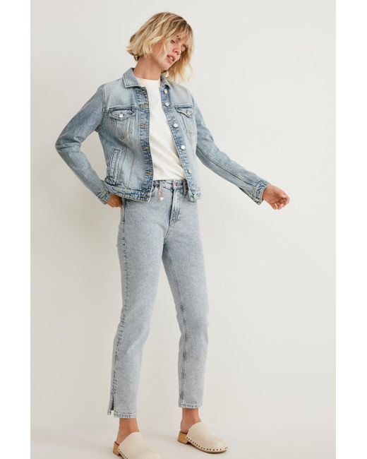 C&A Straight Jeans-high Waist-lycra® in het Blauw | Lyst NL