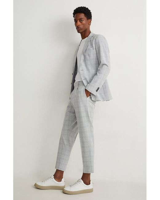 Pantalón de vestir-colección modular-slim fit-de cuadros C&A de hombre de  color Gris | Lyst