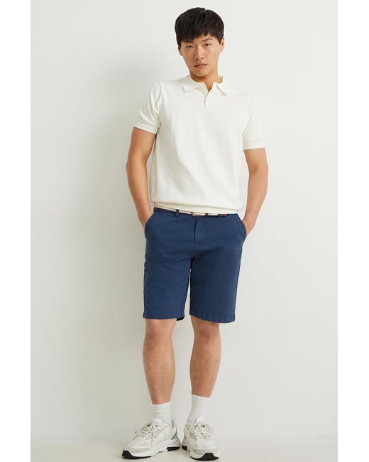 Short avec ceinture C A pour homme en coloris Bleu Lyst