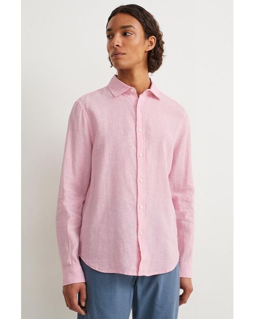 Zeehaven Egoïsme Eenheid C&A Overhemd-regular Fit-kent-linnenmix in het Roze voor heren | Lyst NL
