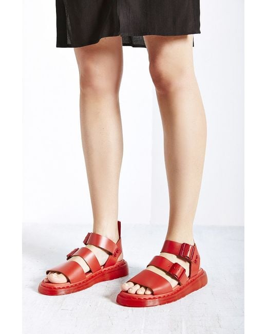 Dr martens red sandals sale
