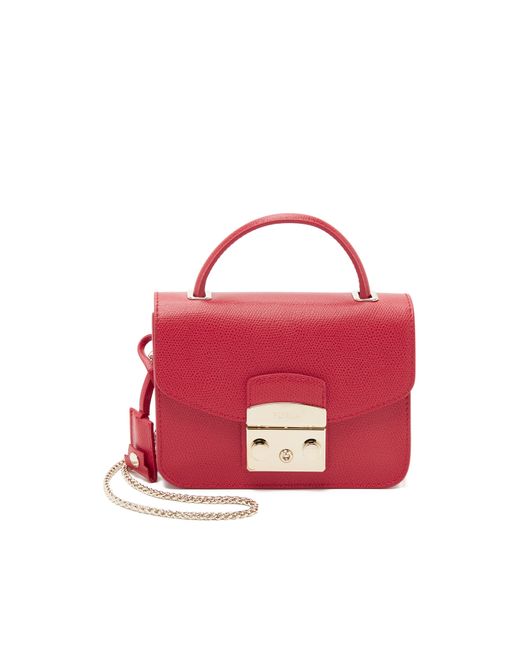 Furla Red Metropolis Top Handle Mini Cross Body Bag - Ruby