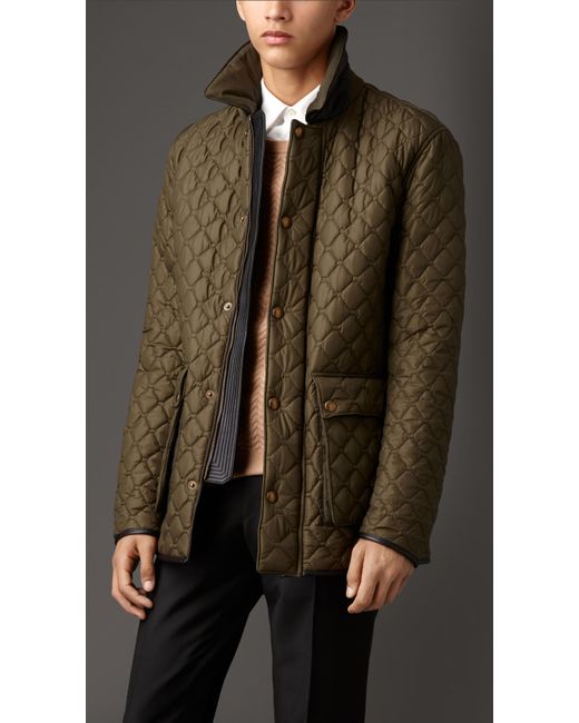 Burberry Green Military Quilt Field Jacket for men