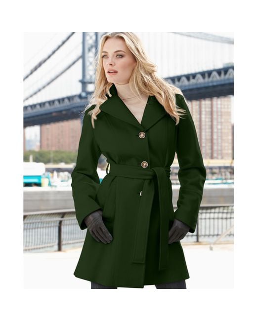 Michael kors green deals trench coat