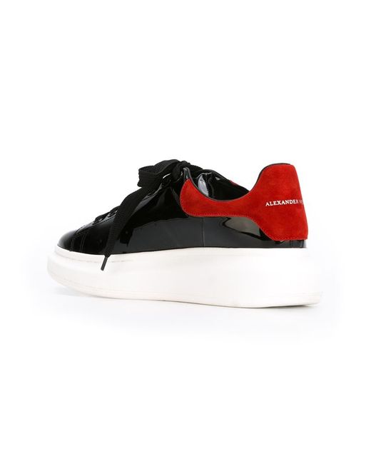 Alexander McQueen Black Patent-Leather and Suede Sneakers