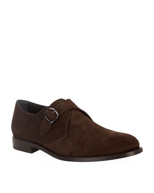 suede monk strap shoes