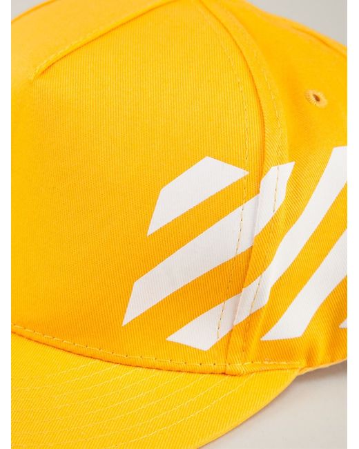Off-White c/o Virgil Abloh Striped Baseball Cap in Yellow for Men