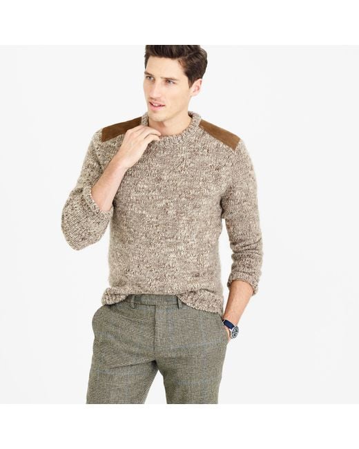 J.Crew Brown Wool-alpaca Shoulder-patch Sweater for men