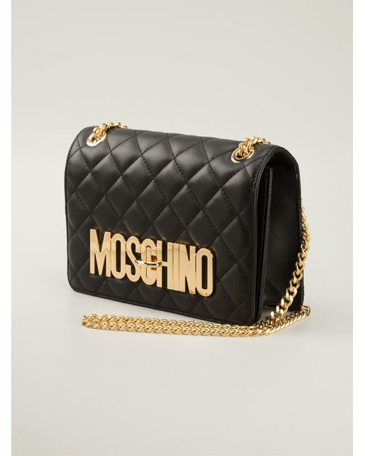 Moschino Black Quilted Shoulder Bag