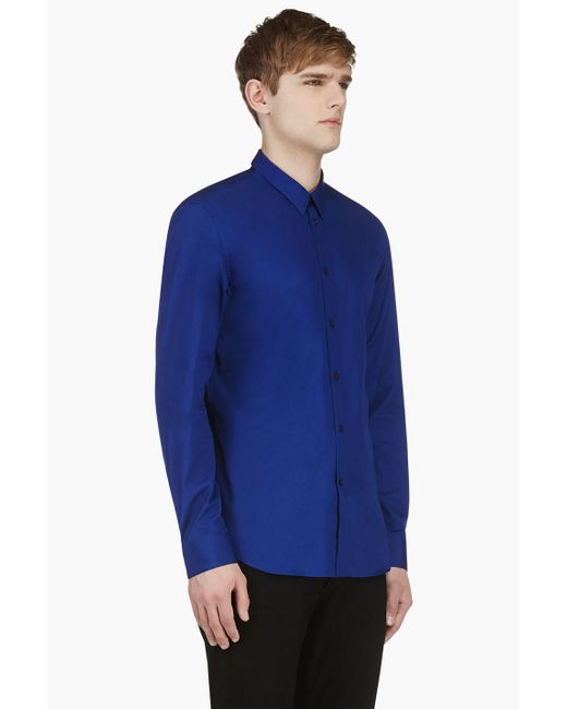 Calvin Klein Royal Blue Slim Fit Button Down Shirt for Men | Lyst